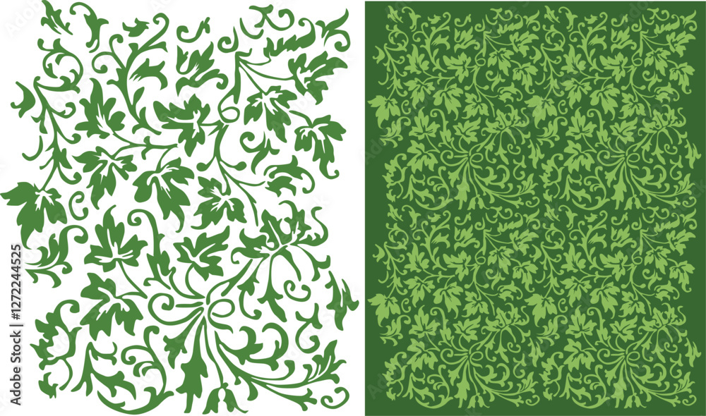 A botanical decorative repeating leafy ivy pattern. 