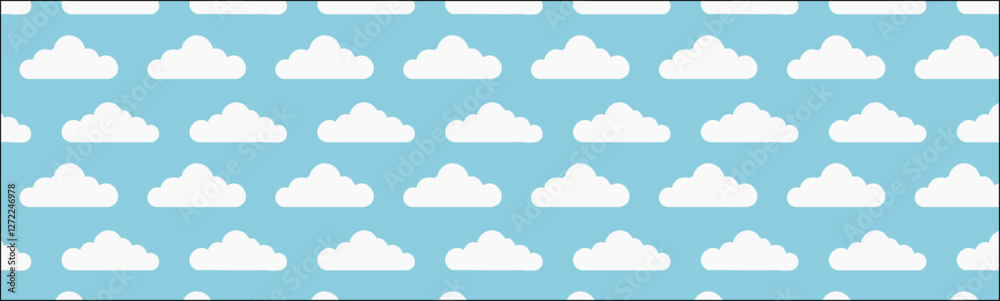 Sky with clouds simple pattern print, vector background Sky with clouds simple pattern print, vector background