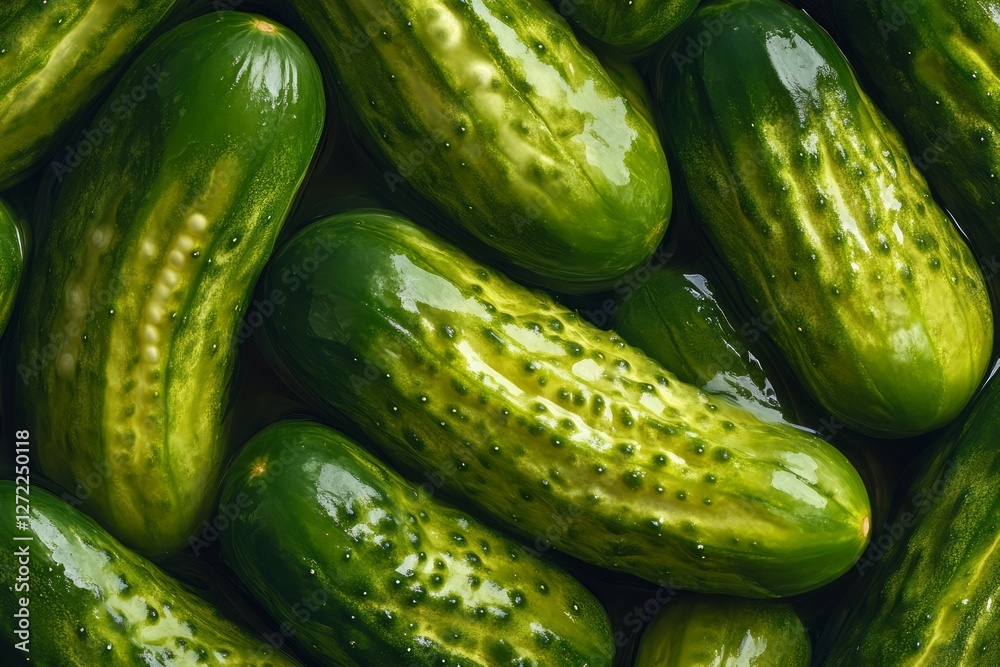 Fresh green cucumbers close-up, natural texture and color. Neural network AI generated Fresh green cucumbers close-up, natural texture and color. Neural network AI generated