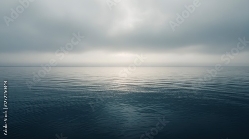 Wallpaper Mural Calm ocean, overcast sky, serene water surface Torontodigital.ca