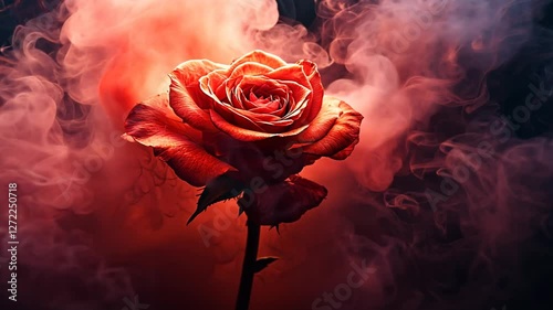 Smoky Rose, Dramatic Lighting, Studio Shot, Romantic Theme