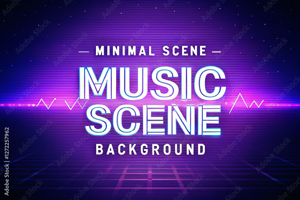 Retro Music Scene Background, Futuristic Design Retro Music Scene Background, Futuristic Design
