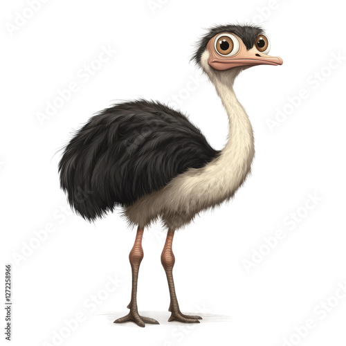 ostrich isolated on white background