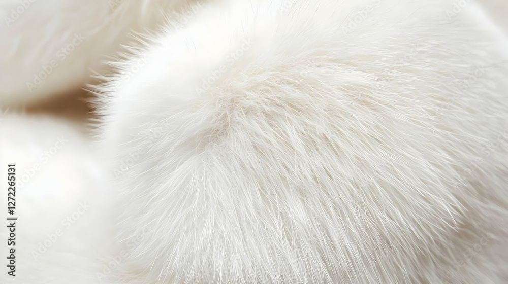Obraz premium Closeup of soft white fur texture, detail of luxurious fabric, possible use for fashion or design inspiration