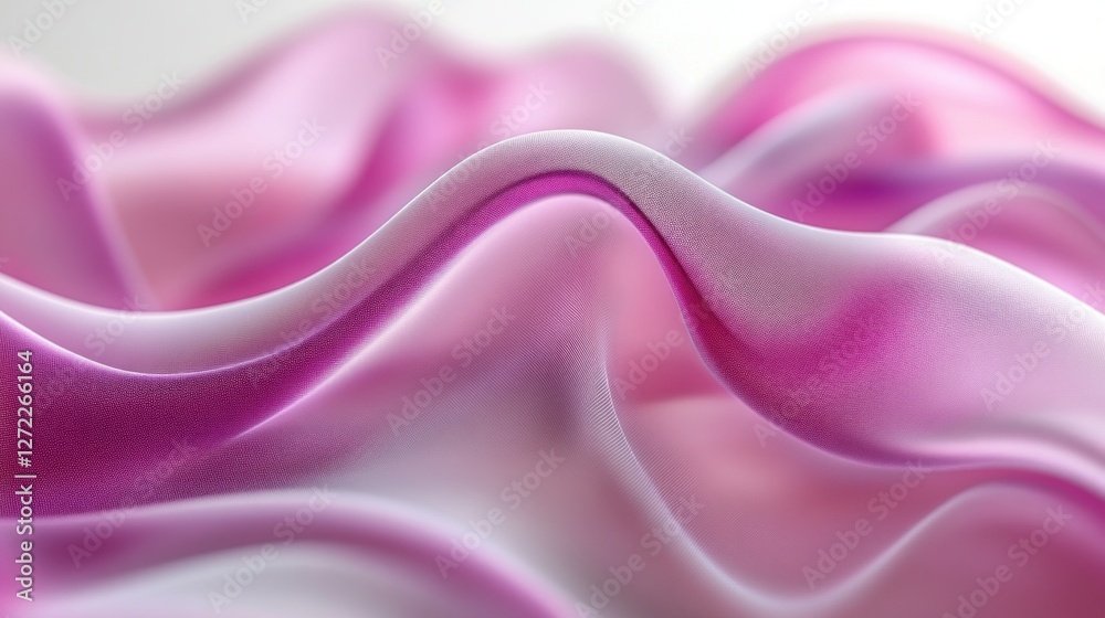 Fototapeta premium Pink fabric waves, abstract background, studio shot, design element