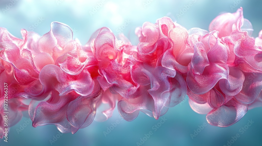 Pink fabric underwater, flowing, turquoise backdrop, elegant design Pink fabric underwater, flowing, turquoise backdrop, elegant design