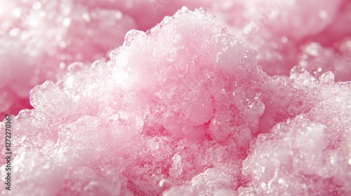 Pink ice dessert close-up, textured background, food photography