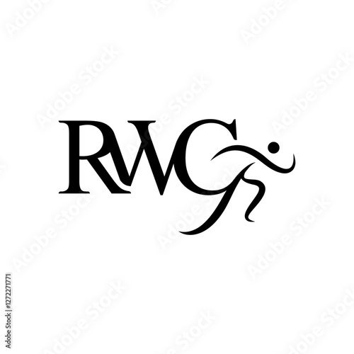 initial letter RCW human logo vector unique