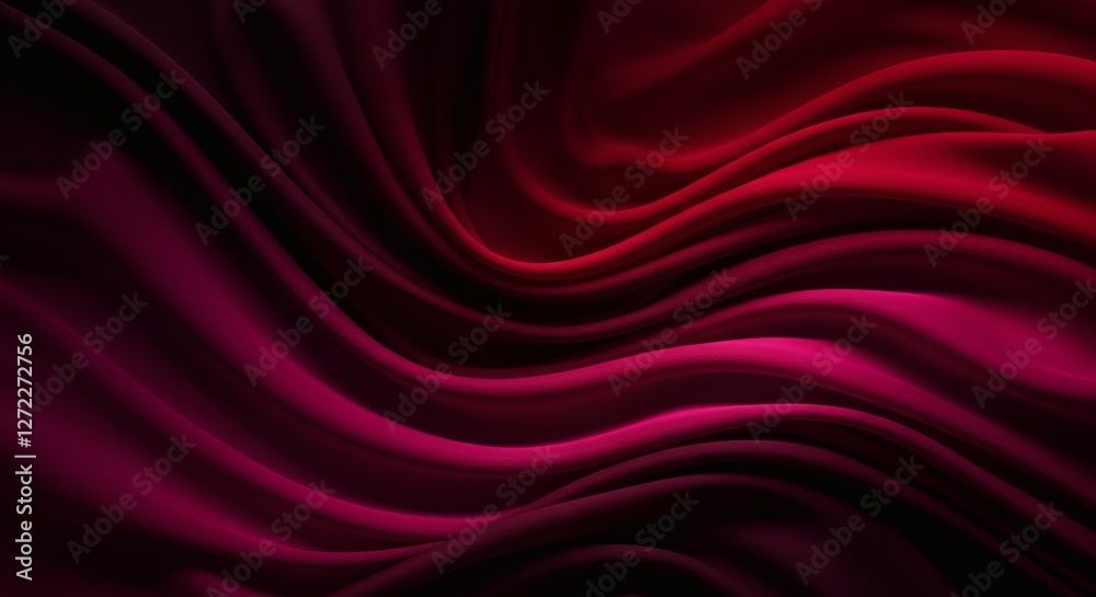 Obraz premium Black dark deep red burgundy cherry magenta maroon abstract background. Silk satin velvet fabric