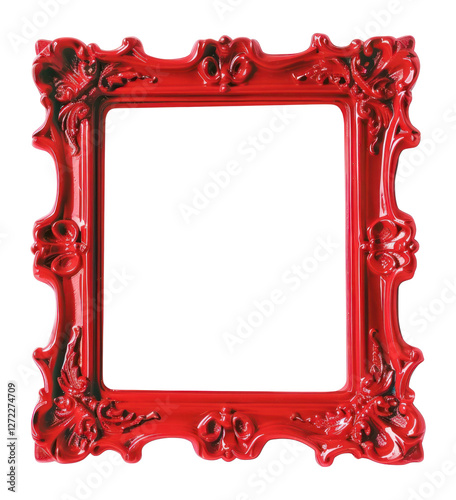 PNG Vintage frame photo cutouts red decorative letterbox.