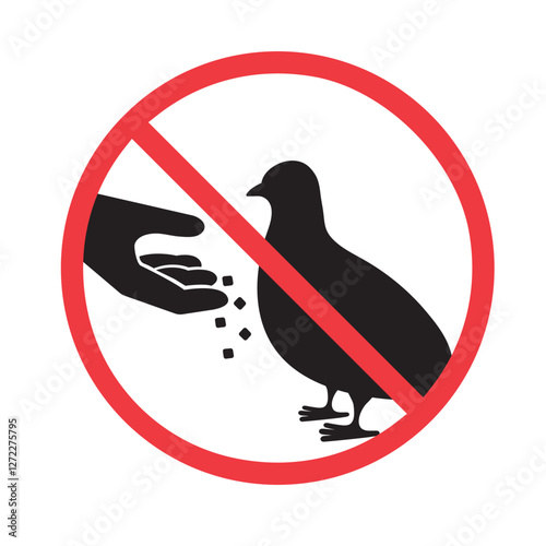 Forbidden to feed pigeons sign