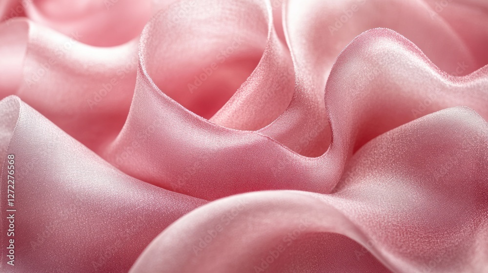 Obraz premium Pink silk fabric folds, studio shot, textile background, design texture