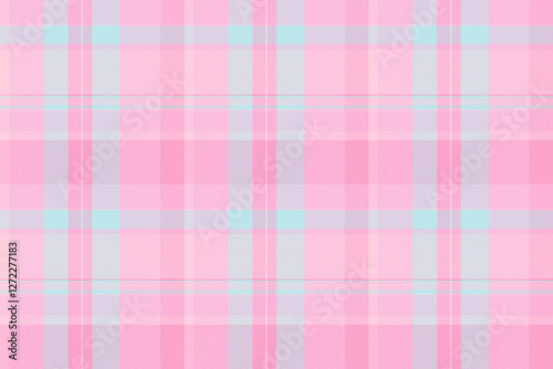 Curtain fabric texture pattern, sample background seamless vector. Worldwide plaid tartan check textile in light and pink colors.