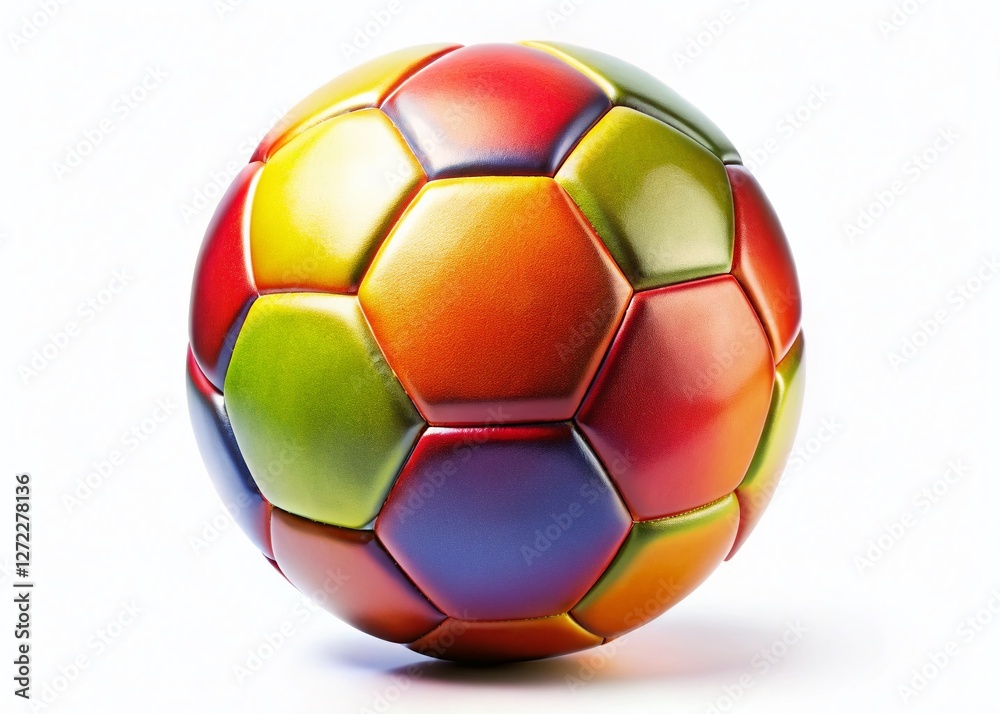 Fototapeta premium Isolated Soccer Ball, Classic Football, White Background, Full Depth of Field Stock Photo