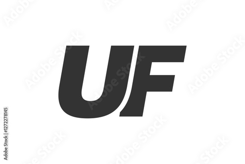 UF Techno Editable Font Logo For Corporate Branding. Bold, Futuristic Design With Unique Typographic Ideas. Minimal Custom Type And Dynamic Letter