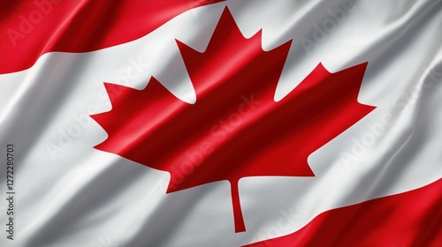 Obraz na płótnie waving canadian flag on a light background w salonie