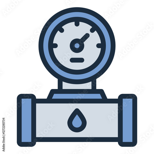 Water meter gauge ideal for measuring watering flow and irrigation processes