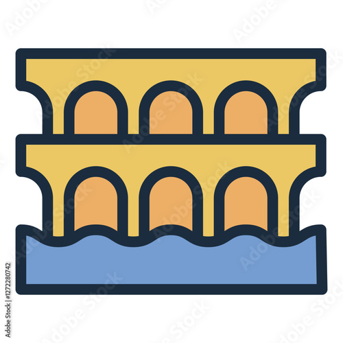Aqueduct bridge blending architecture and irrigation for water transportation
