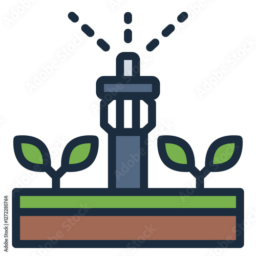 Crop watering with sprinkler system for efficient field irrigation