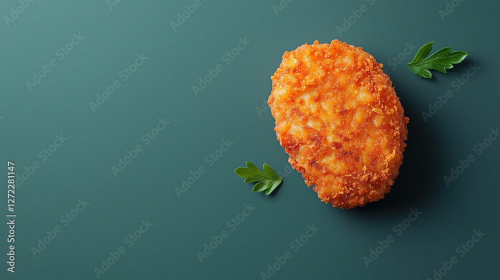crispy fried patty on a gray surface