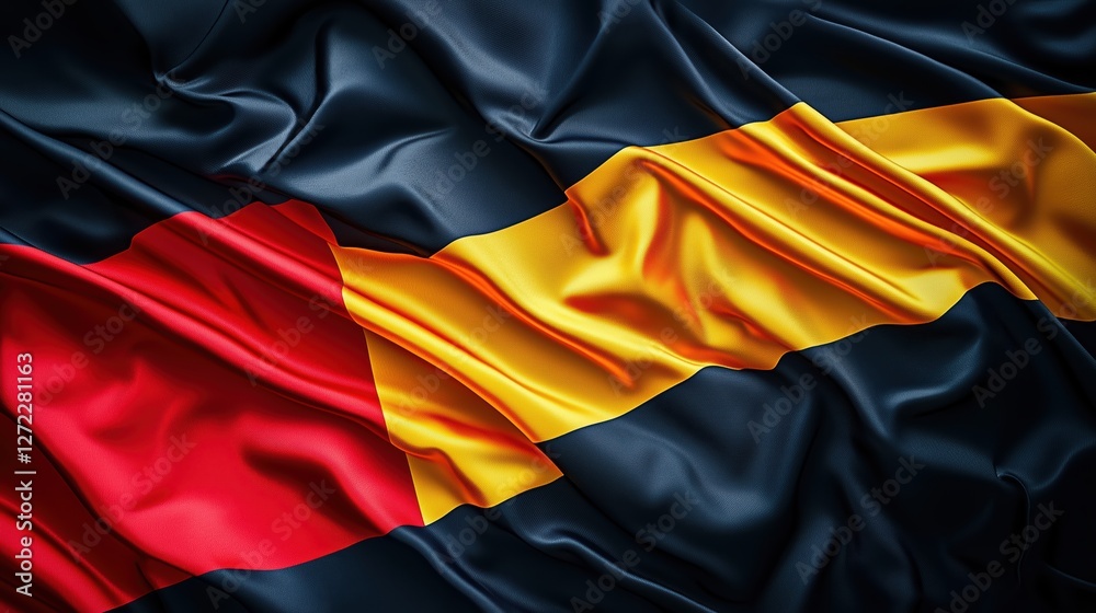 waving belgian flag with silk texture