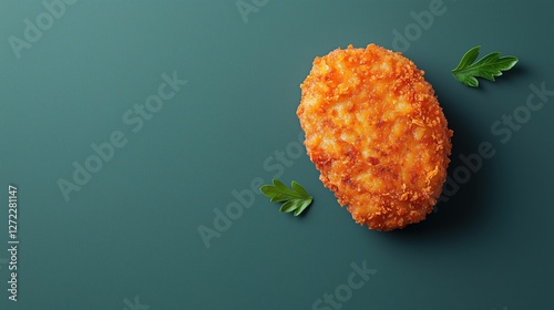 crispy fried patty on a gray surface