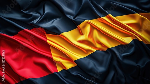 Obraz na płótnie waving belgian flag with silk texture w salonie