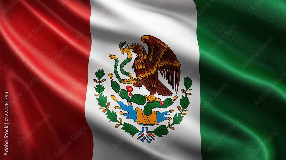 mexican flag with a grunge textured background