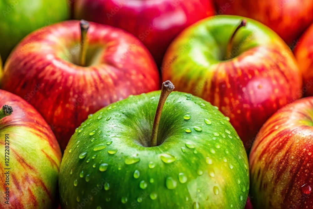 Juicy Honeycrisp Apples Close-Up: Vibrant Red and Green Fruit Texture Juicy Honeycrisp Apples Close-Up: Vibrant Red and Green Fruit Texture