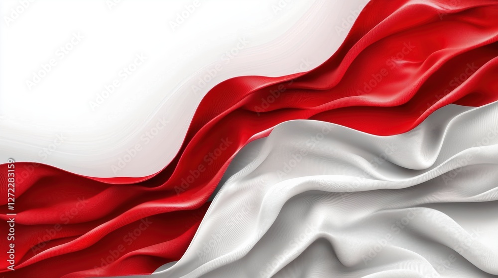 abstract red and white flowing background