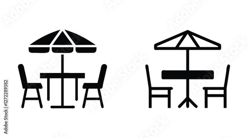Outdoor dining vector icon set