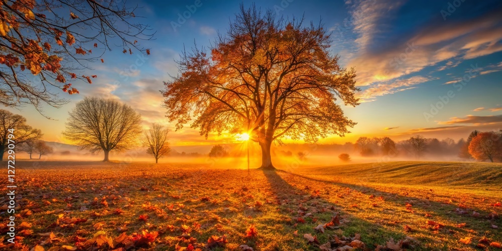 Fototapeta premium Last Day of Autumn: Low Light Moody Landscape Photography