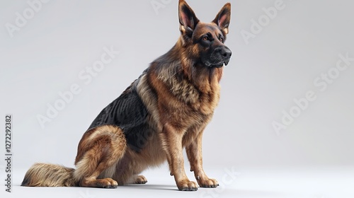 single dog animal isolated in pure white background