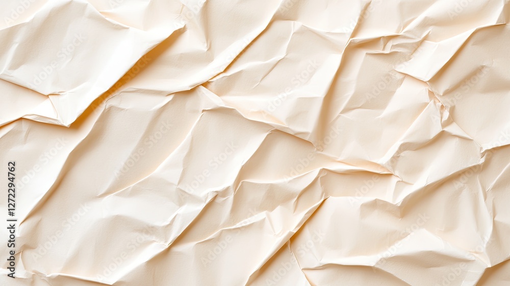 Obraz premium Close up abstract of crumpled off white colored paper