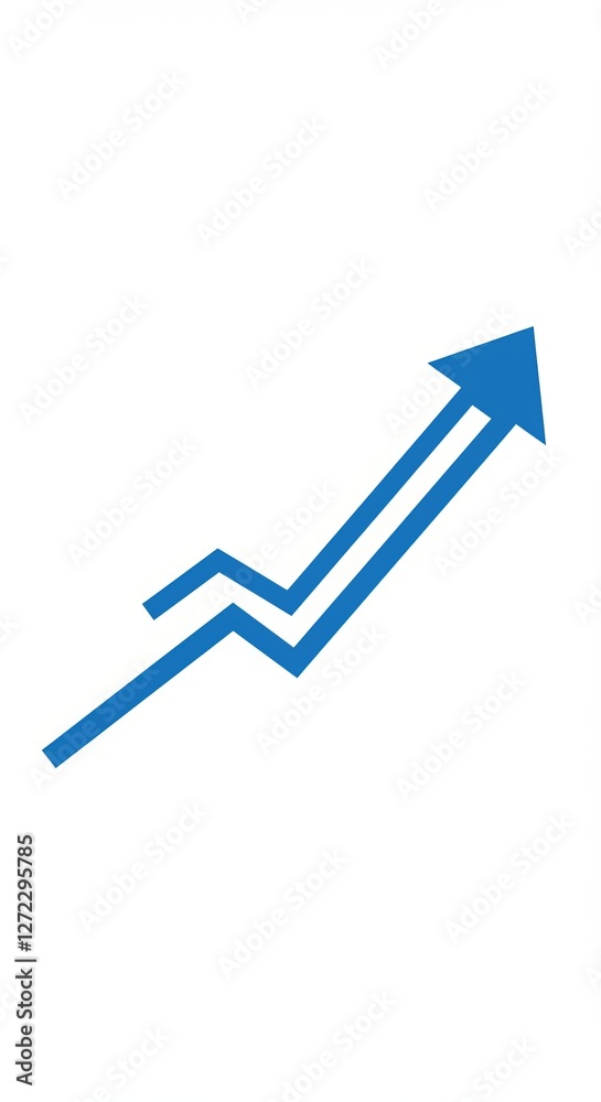 Fototapeta premium Blue ascending arrow symbolizing growth and success in business