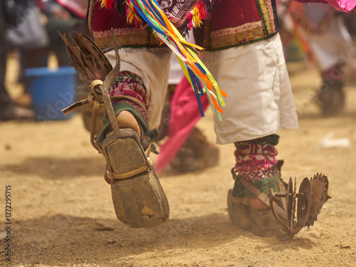 Pujllay Dance Footwear with Metal Spurs – Tarabuco, Bolivia photo