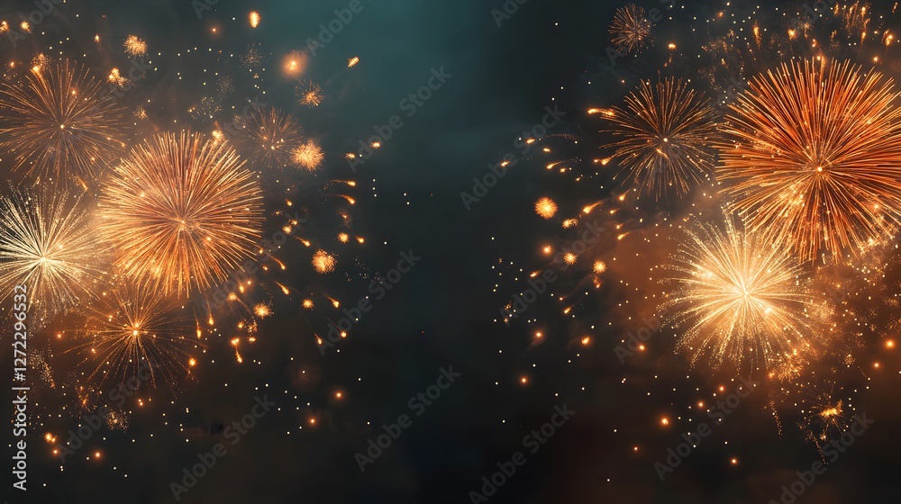 Fototapeta premium Dazzling Fireworks Display Illuminating Night Sky in Vibrant Colors