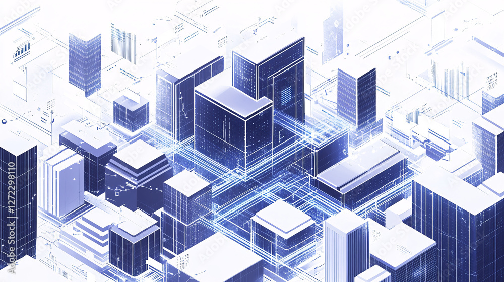 A futuristic cityscape with interconnected buildings and glowing blue circuit lines representing digital technology smart cities and innovation
A futuristic cityscape with interconnected buildings and glowing blue circuit lines representing digital technology smart cities and innovation