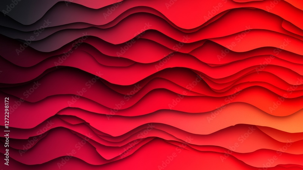 Abstract red and black layered wave background. Dynamic, vibrant gradient texture. Abstract red and black layered wave background. Dynamic, vibrant gradient texture.