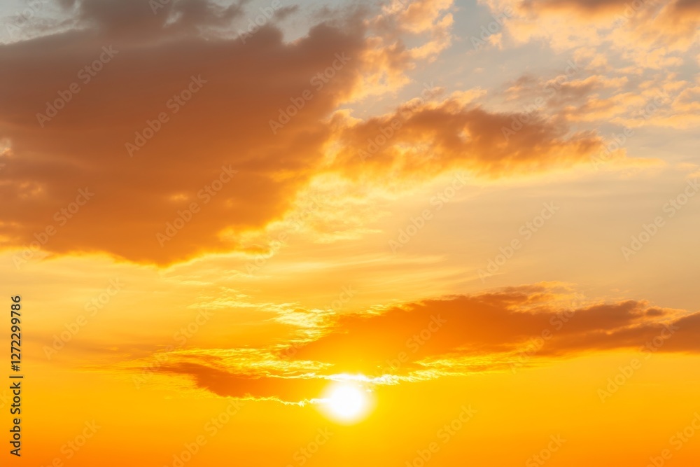 The sky is orange and cloudy The sky is orange and cloudy