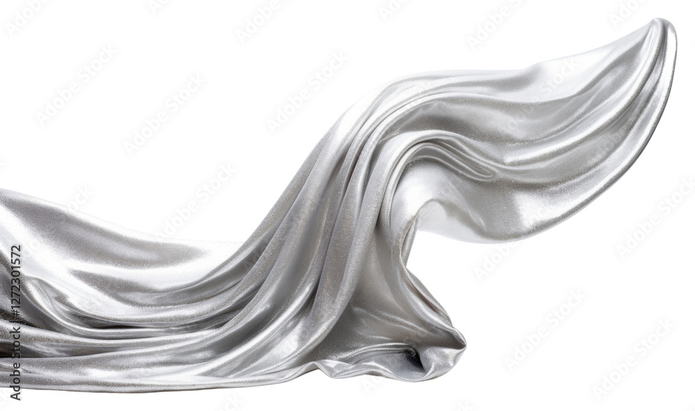 Fototapeta premium PNG Silver glitter fabric textile white art.