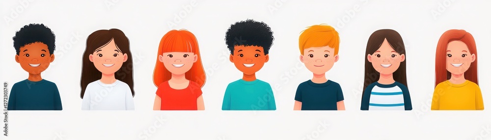 A diverse group of illustrated characters representing different ages and styles, suitable for various creative projects. A diverse group of illustrated characters representing different ages and styles, suitable for various creative projects.