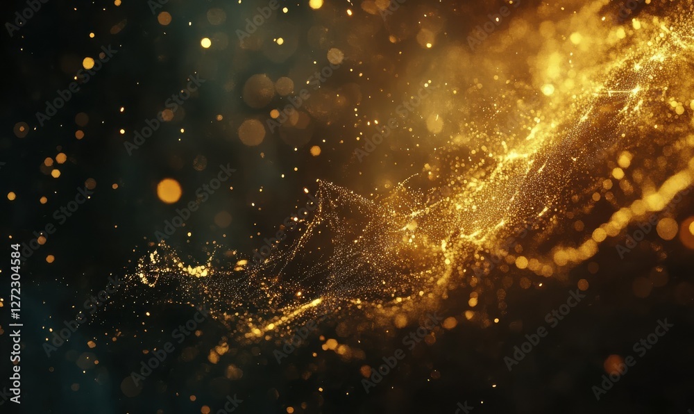 Obraz premium Close-up of a burning sparkler against a dark background, soft warm light enhancing the golden glow, festive and dynamic, clean and sharp