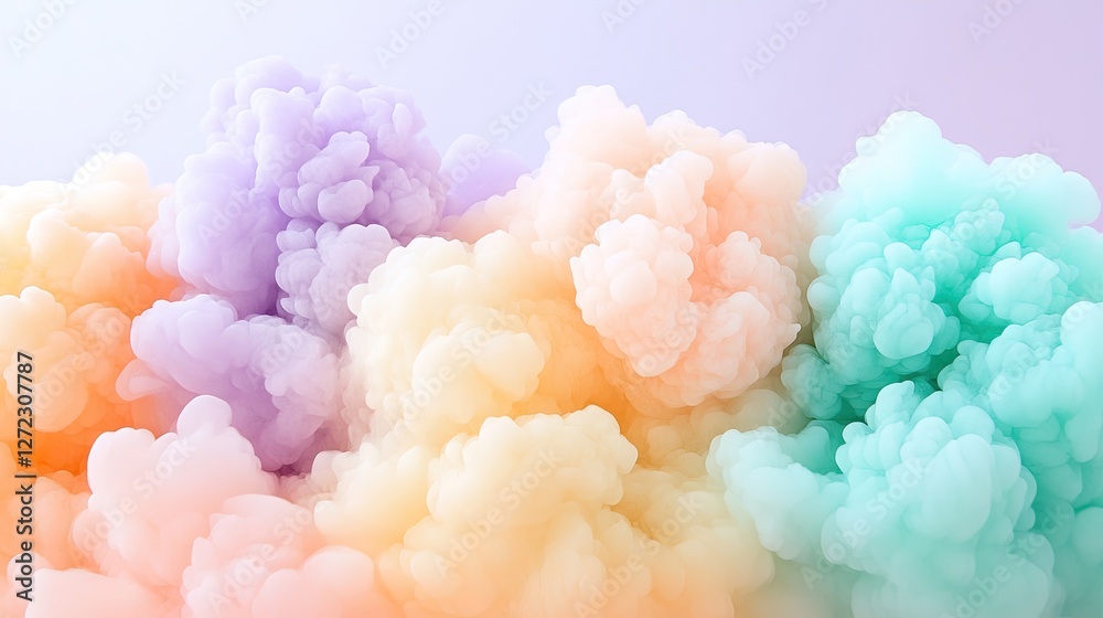 Obraz premium Pastel Colored Clouds Abstract Art Design