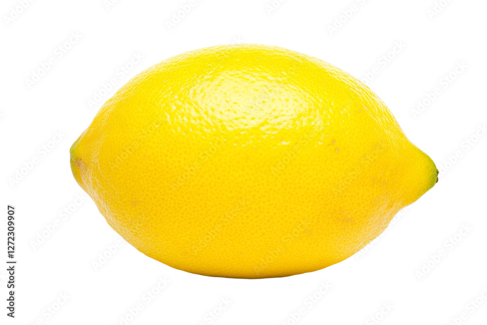 Yellow lemon is sitting on a white background, isolated Yellow lemon is sitting on a white background, isolated