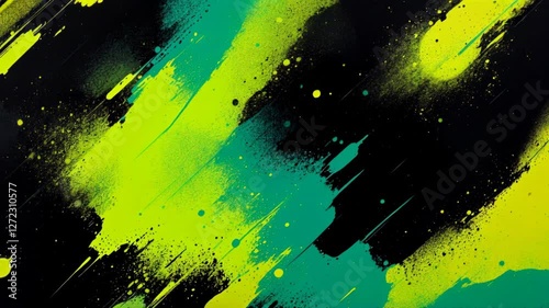 Abstract Green and Teal Swirls: A Vibrant Digital Painting