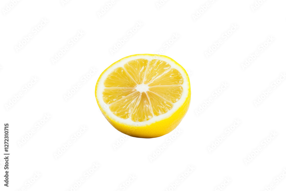 Lemon is cut in half and is sitting on a white background, isolated Lemon is cut in half and is sitting on a white background, isolated
