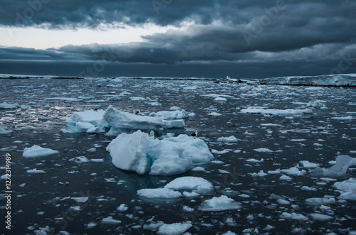 Antarctic research base, snow, ice, and penguins. Vernadsky Research Base, Antarctic Peninsula photo