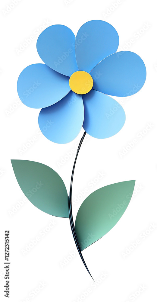 PNG Forget me not flower simple paper art. PNG Forget me not flower simple paper art.