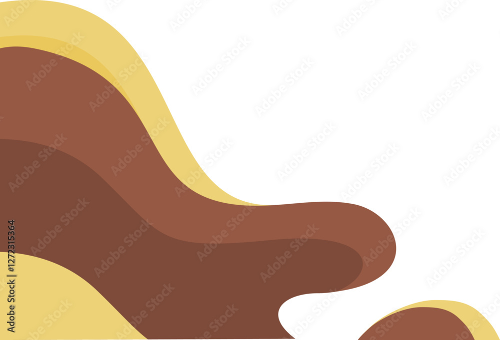 brown frame corner vector design with wave shape style
